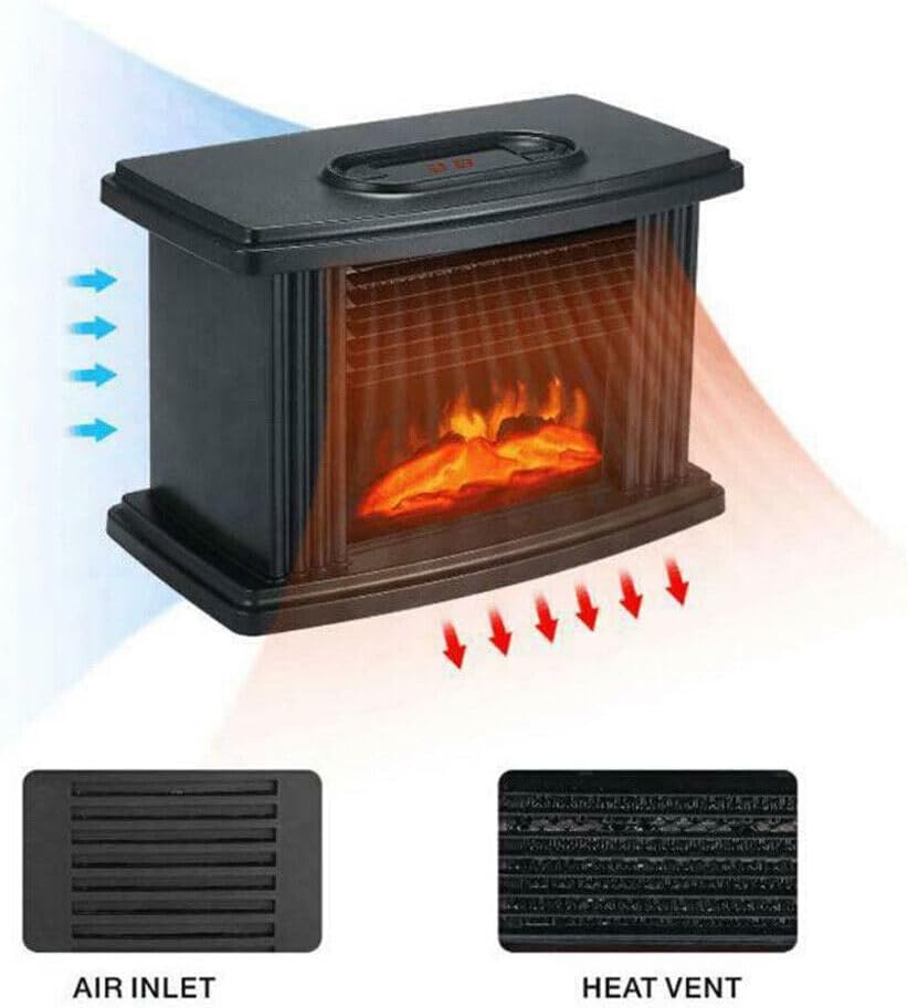 Electric Fireplace Infrared Heater, Freestanding Stove with Realistic Flame Effect M48076