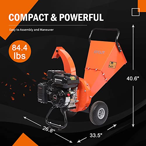 Wood Chipper Shredder Mulcher 7 HP 212cc Gas Powered 3 Inch Capacity E47717
