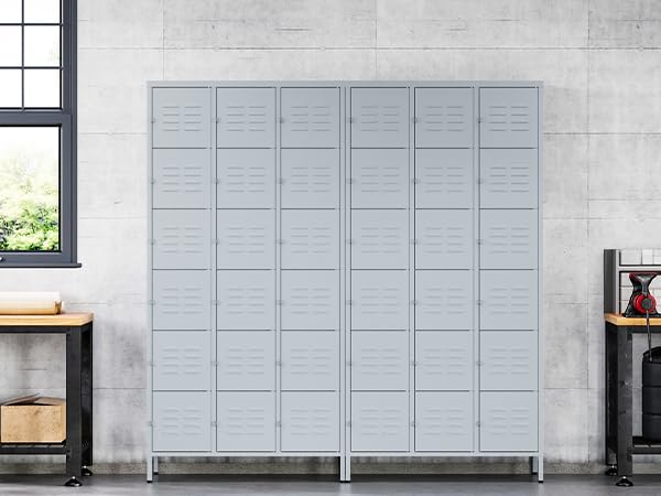 3-Door Blue Steel Storage Locker for Office, School, Gym C68898