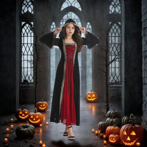 Medieval Tea Party Dress with Bubble Sleeves and Belt J695606