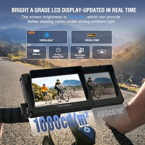 Handlebar Bike Mirror with 4.3" HD Monitor and 120° Wide Angle View Q58225