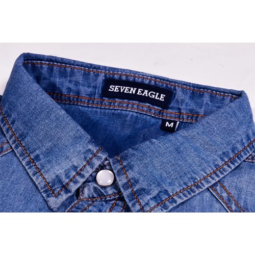 Men's Long Sleeve Snap Denim Shirt E72448