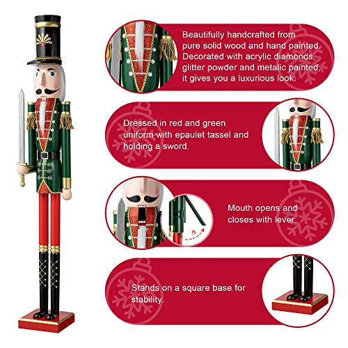 Wooden Nutcracker Decoration 42 Inch Christmas Indoor Outdoor C418758
