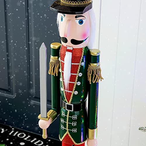 Wooden Nutcracker Decoration 42 Inch Christmas Indoor Outdoor C418758