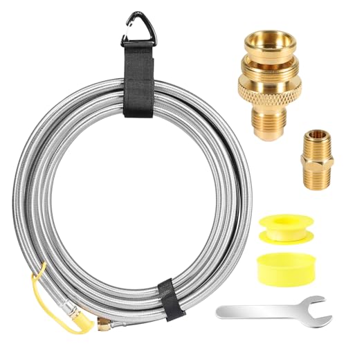 12FT Stainless Steel Quick Connect Propane Hose for RV to Gas Grill M8736