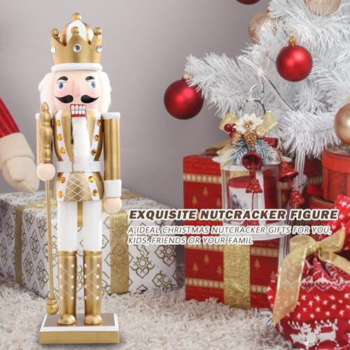 16 Inch Wooden Nutcracker Christmas Decoration for Table Desktop Fireplace Indoor Home H891