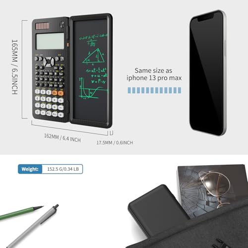 Scientific Calculator with Notepad, 2-Line Display, Solar and Battery Powered Q967