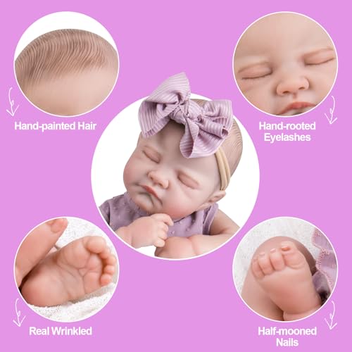 Lifelike Reborn Baby Girl Doll 20 Inch with Poseable Limbs and Feeding Kit O517460