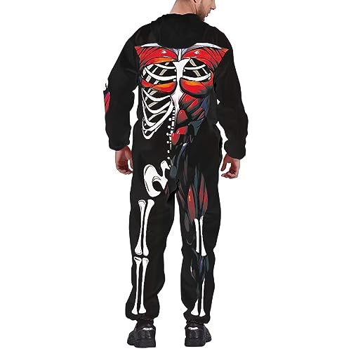 Adult Onesie Hooded One-Piece Pajama Zipper Jumpsuit for Men and Women I930