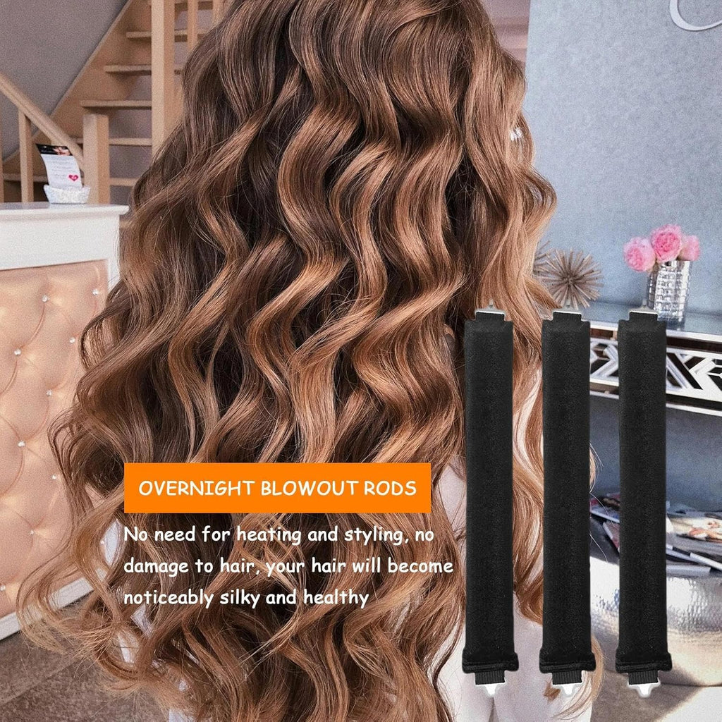 Velvet Heatless Curling Rods with Hook for Overnight Curls Q819834