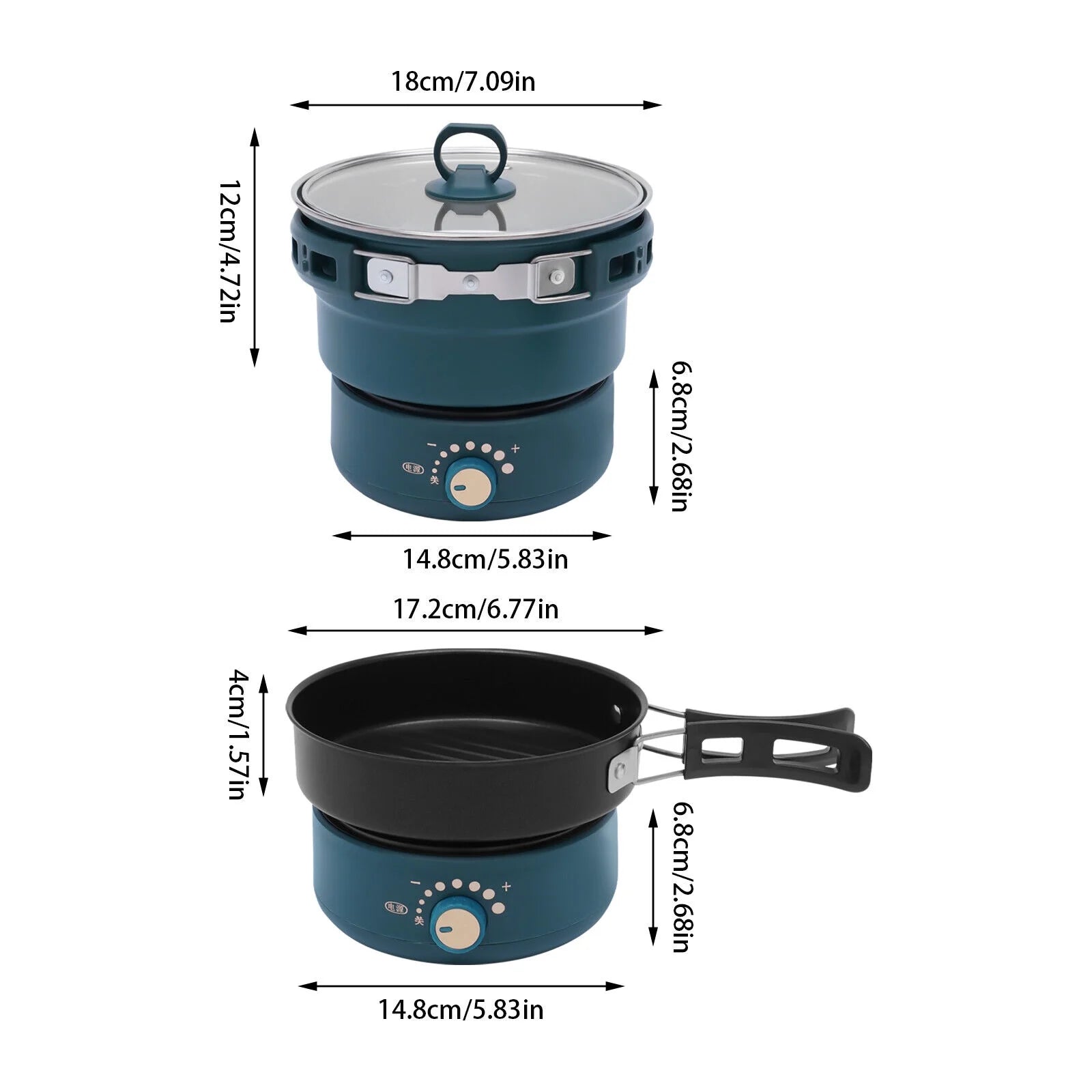 1.6L Electric Hot Cooker Pot Green Steamer Mini Multifunctional Pan W86863