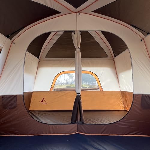 Extra Large Family Cabin Tent for Camping, 2 Rooms, 3 Doors, Waterproof E6603