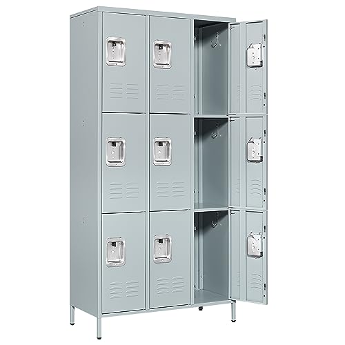 Vintage Metal Locker with Hooks, Lockable Single Door Storage M901