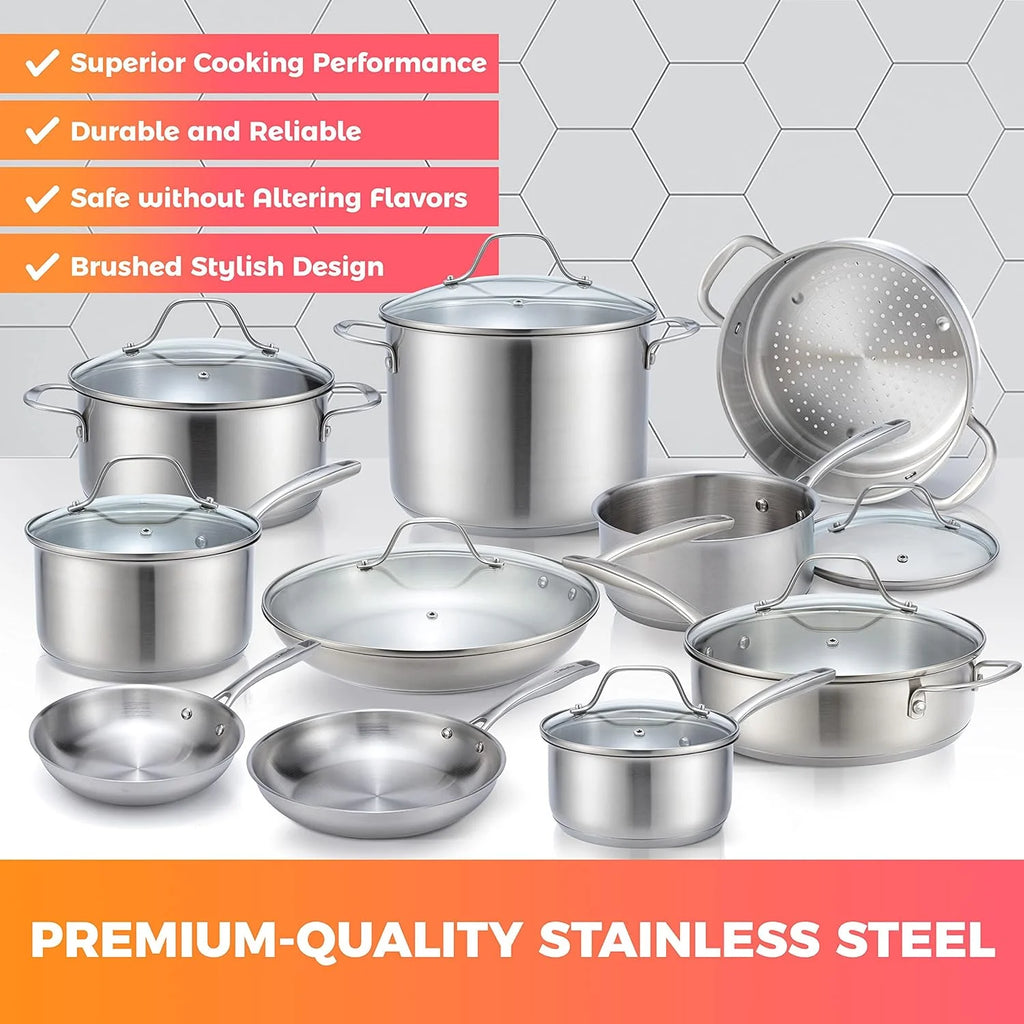 17-Piece Stainless Steel Cookware Set L818