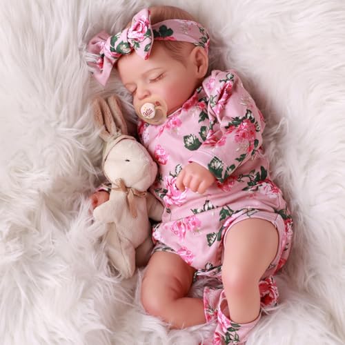 Lifelike Reborn Baby Doll 20 Inch Sleeping Newborn Soft Body Girl with Accessories Q690719