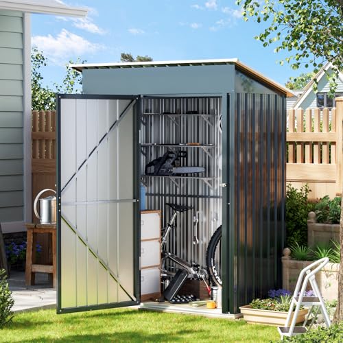 Outdoor Steel Storage Shed with Lockable Doors and Windows E249038