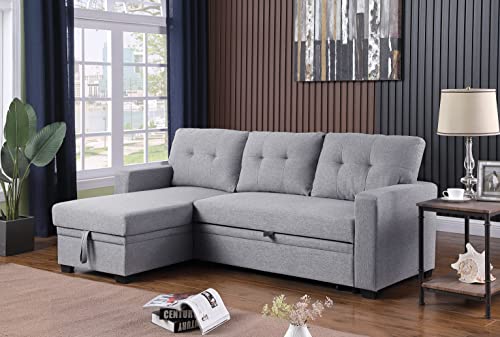4-in-1 Convertible L Shaped Couch with Pull Out Bed and Storage Z983