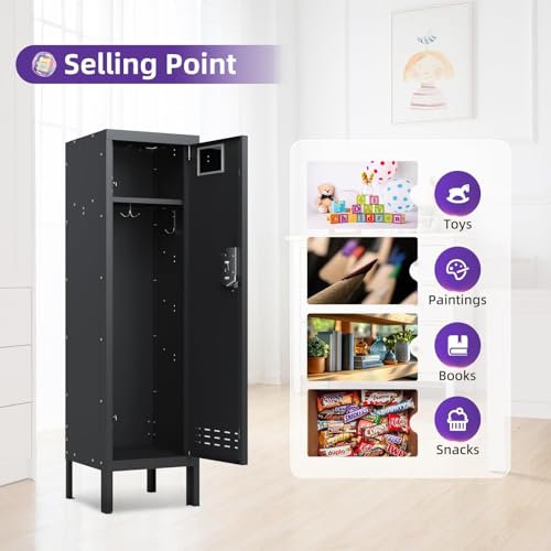 5-Door Steel Storage Locker with Hooks and Card Slots M92401