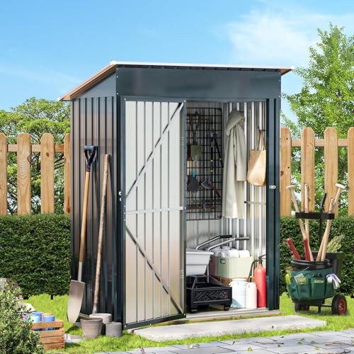 Outdoor Steel Storage Shed with Lockable Doors and Window L987864