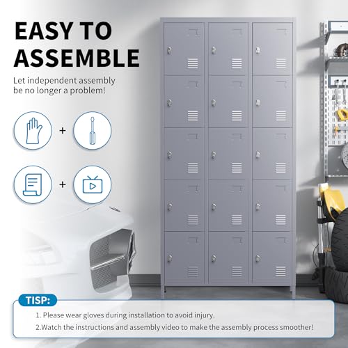 Metal Lockers with Shelves 72" H for Employees C448234