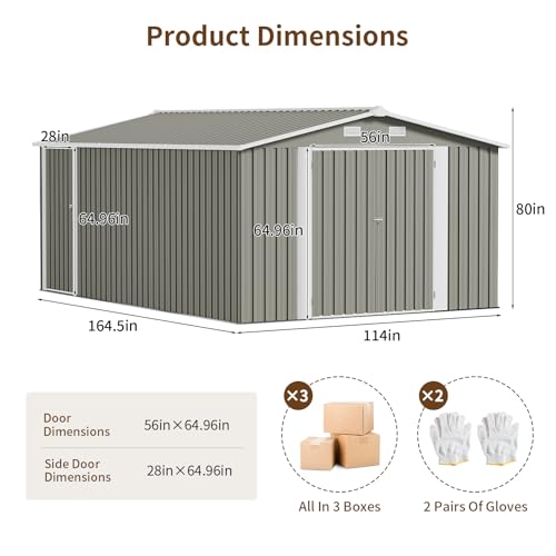 Resin Outdoor Storage Shed with Floor and Window, Lockable Small Tool Shed for Garden Patio Backyard, Light Gray V985
