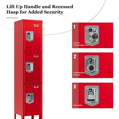 5-Door Steel Storage Locker with Hooks and Card Slots M92401
