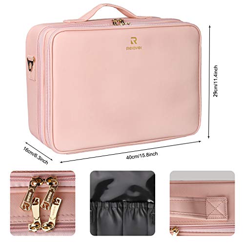 Large Capacity 3 Layer Makeup Case Cosmetic Organizer with Brush Bag R31262