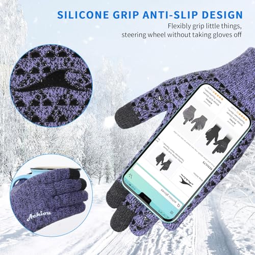 Winter Gloves for Men Women, Touch Screen Warm Gloves with Thermal Knit Lining M259