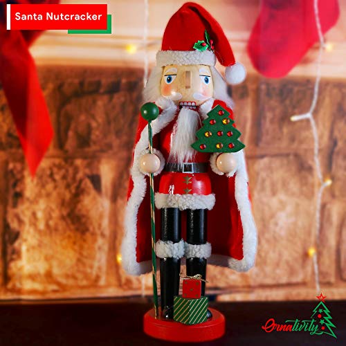 Christmas Santa Claus Nutcracker Wooden Figure Home Decoration 13.5" W53812