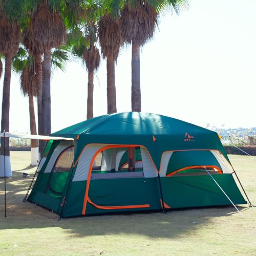 Extra Large Family Cabin Tent for Camping, 2 Rooms, 3 Doors, Waterproof E6603