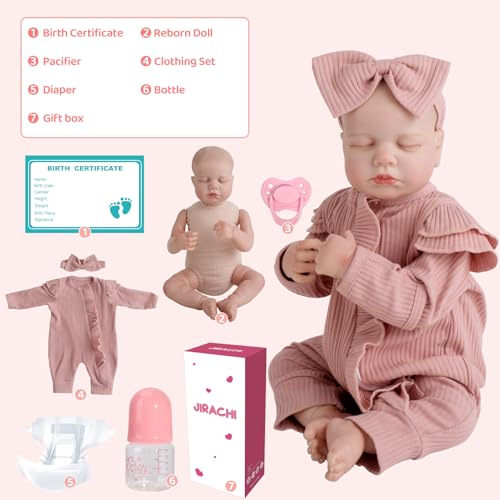 Realistic Reborn Baby Doll, 18 Inch Soft Body Sleeping Baby Girl with Pink Clothing Z645