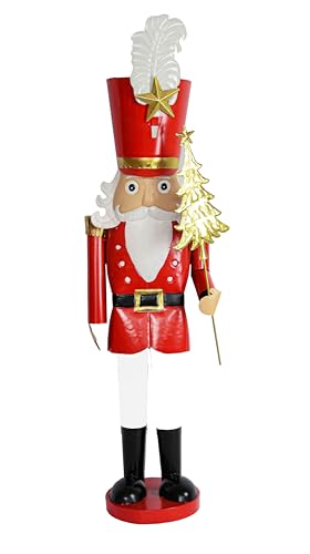 Giant Hand-Painted Red Christmas Nutcracker Soldier Ornament on Stand T877