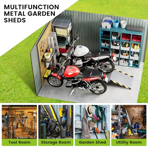 Metal Garden Storage Shed 10x8 ft with Lockable Door K431441