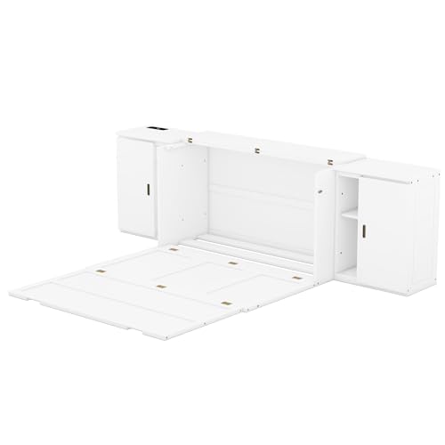 Wall Cabinet Bed with Storage and Bookcase Headboard F651615