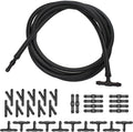 30 PCS Car Windshield Washer Hose Kit, 13Ft Rubber Washer Hose & 3 Type Hose Connectors for Pump and Nozzles, Suitable for Replacing Most Car Windshield Fluid Tubes (Black)
