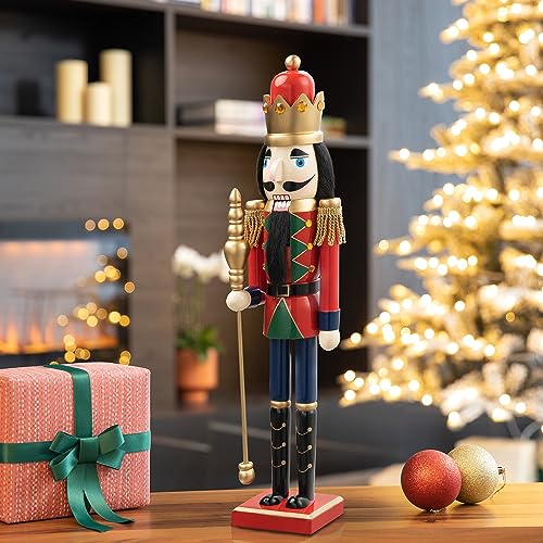 Wooden Nutcracker Decoration 42 Inch Christmas Indoor Outdoor C418758