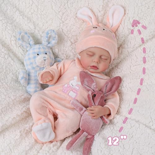 12 Inch Lifelike Reborn Baby Doll Silicone Full Body with Toy Accessories O3531