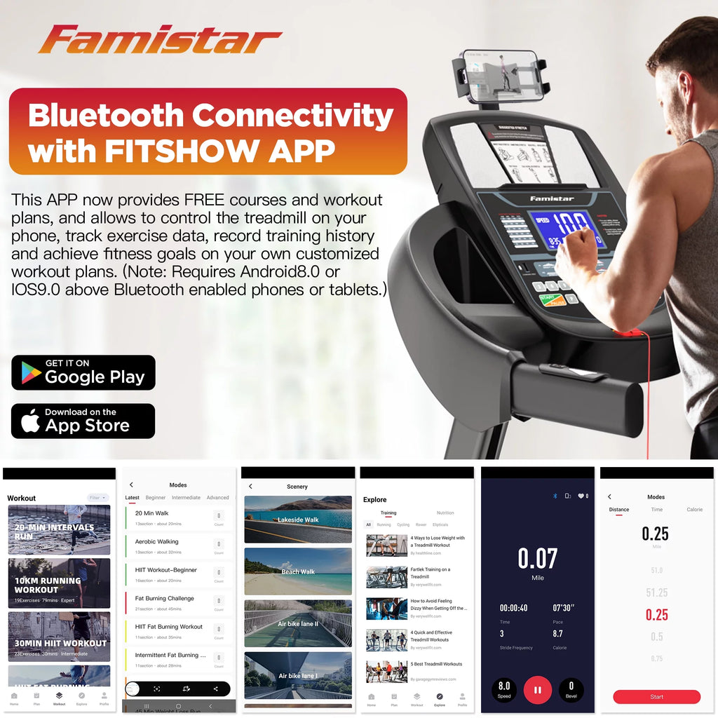 Portable Folding Treadmill 300 LB Capacity with Auto Incline B643749