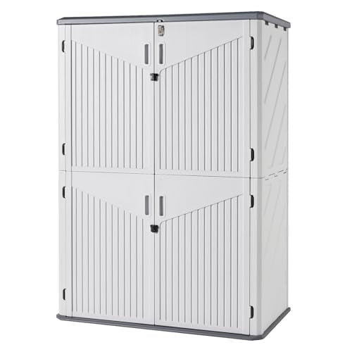 Outdoor Storage Shed with Floor, Waterproof Vertical Cabinet I260366