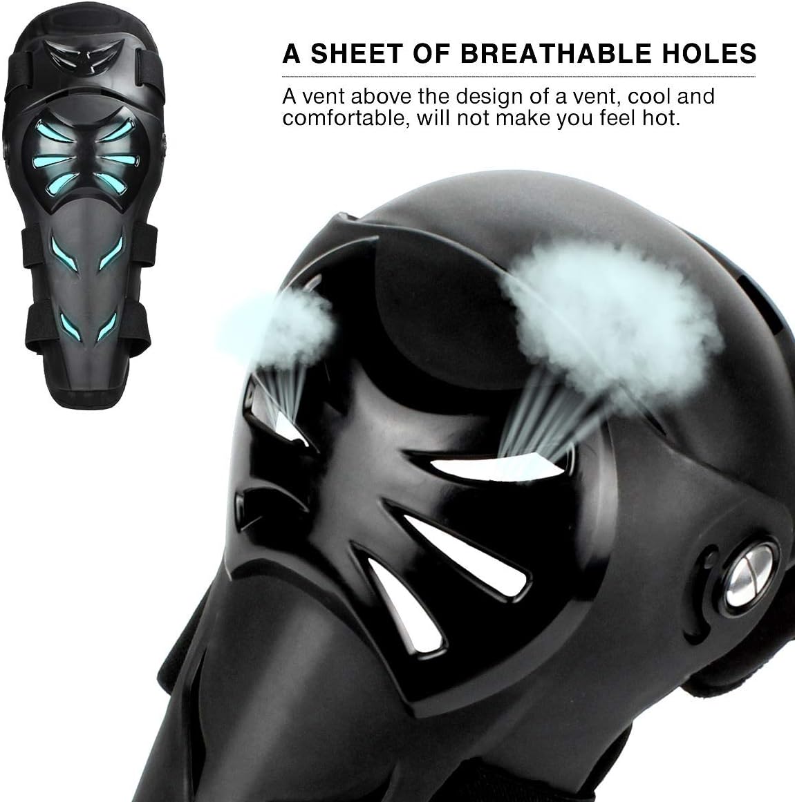 Motorcycle Protective Jacket and Knee Pads Guard Gear, Black Adjustable U324606