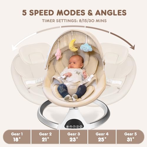 Portable Baby Swing with Music and Remote Control K431768
