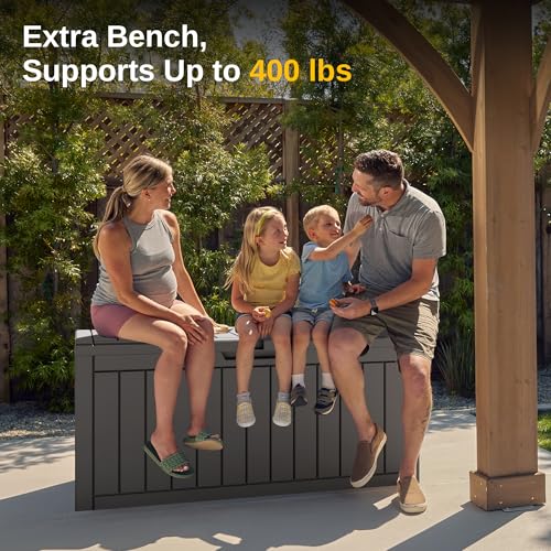 Outdoor Storage Box 31 Gallon Waterproof Resin Deck Box V3075