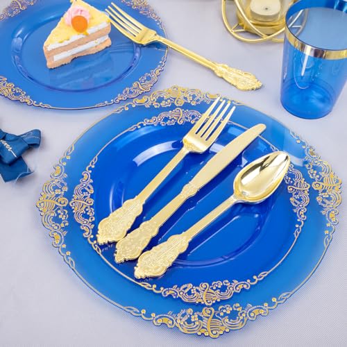 Gold Plastic Dinnerware Set for 50 Guests N48810