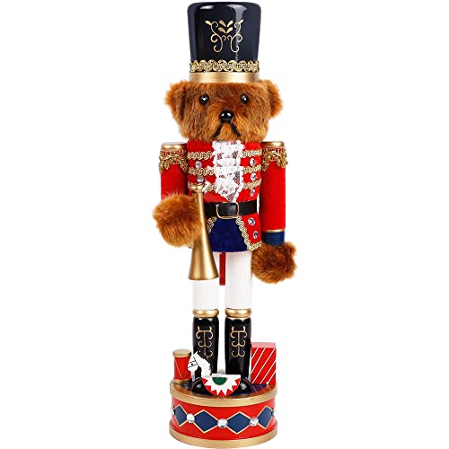 14 Inch Christmas Nutcracker Bear Drummer Ornaments, Tabletop Centerpiece Decor W663