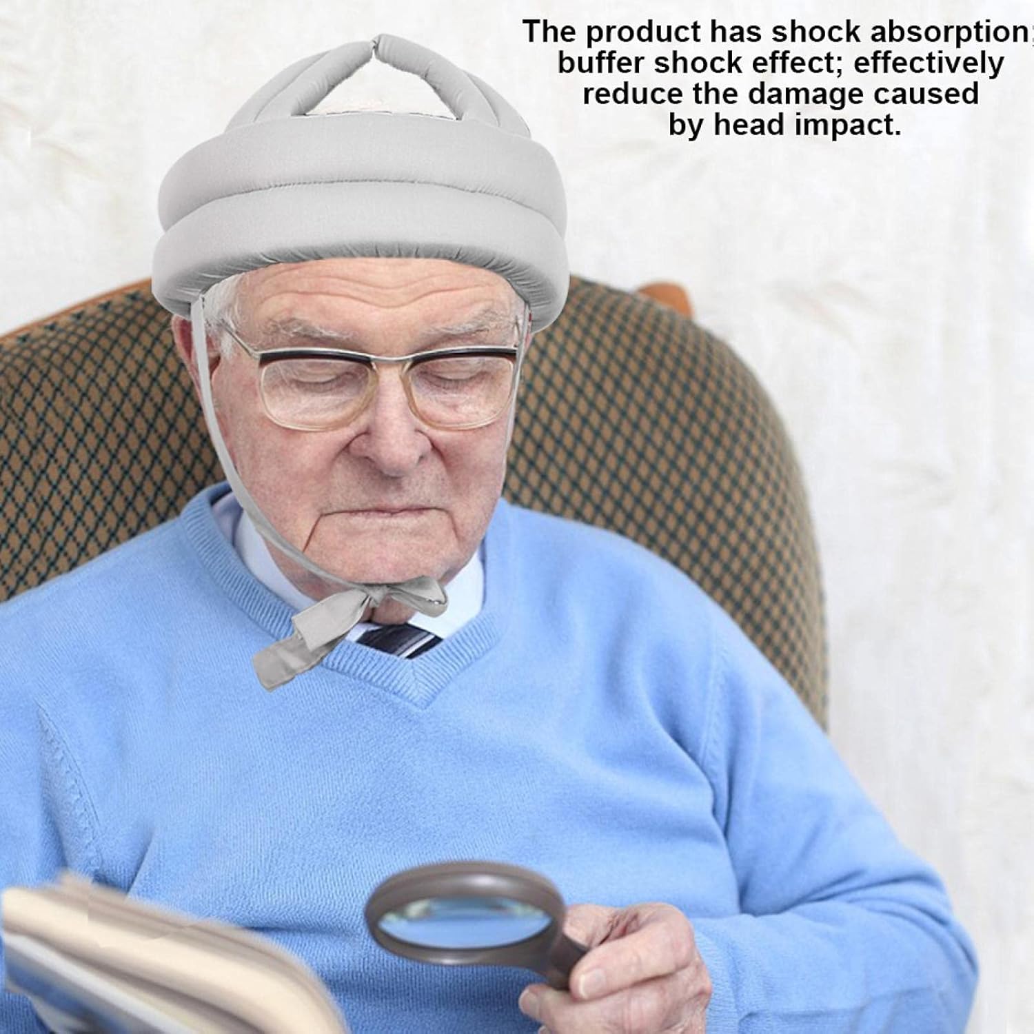 Elderly Head Bump Cap Anti Shock Protective Hat Gray E7230