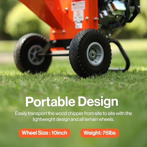 Mini Wood Chipper Shredder Mulcher 7HP 3 Inch Max Capacity Z1939