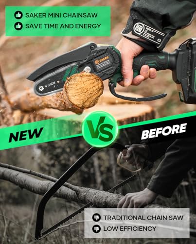 Mini Chainsaw Cordless, Handheld Pruning Saw for Tree Branches C763319