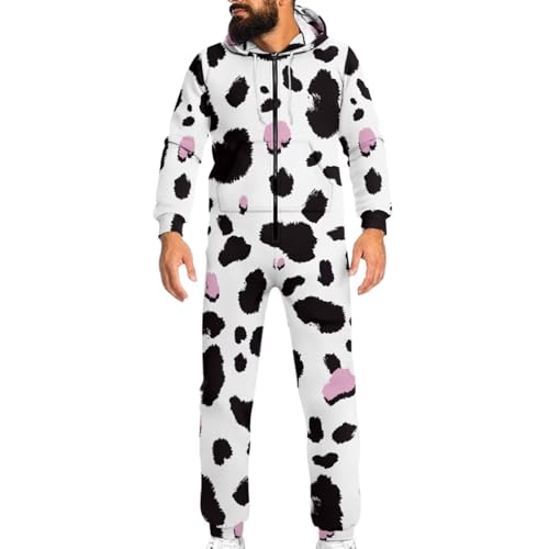 Adult Onesie Hooded One-Piece Pajama Zipper Jumpsuit for Men and Women I930