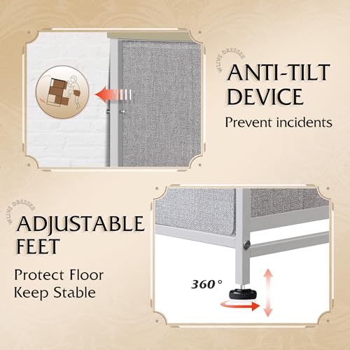 9-Drawer Fabric Storage Tower for Bedroom, Closet, Tall Chest Organizer with Steel Frame R839993