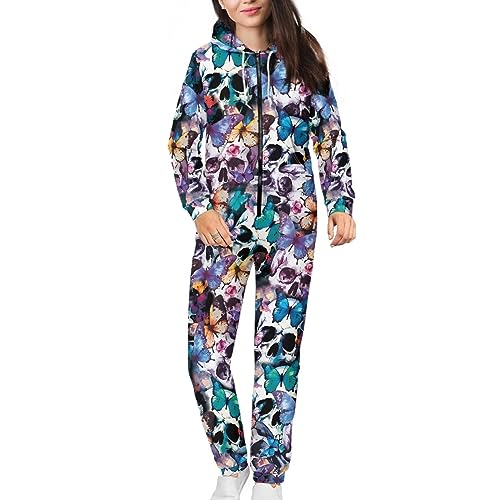 Adult Onesie Hooded One-Piece Pajama Zipper Jumpsuit for Men and Women I930